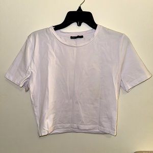 Zara Basic White Boxy Tee Size Large